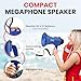 Pyle Compact Battery-Operated Megaphone with Siren - 30 Watt Power, Microphone, 2 Modes, PA Sound, Bullhorn, Foldable Handle for Cheerleading, Police Use (Blue)