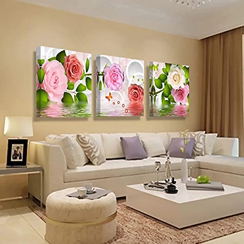 Toile salon rose fleur pour une atmosphere apaisante et romantique - 3