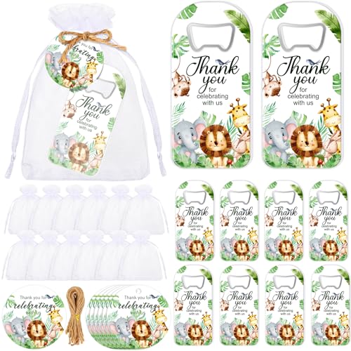 Singhoow 50 Pcs Baby Shower Bottle Opener Favors Magnetic,Jungle Animal