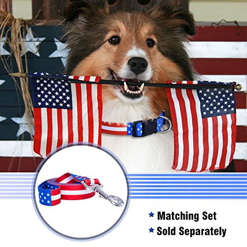 Native Pup American Flag Dog Collar (Large, Flag I) #TOP5