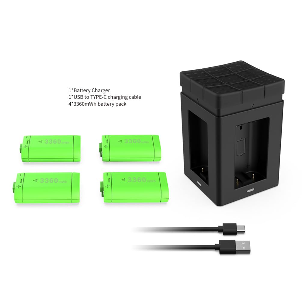 Batterie Rechargeable pour Xbox Series X/S Manette Chargeur Rapide USB-C pour Xbox One X / S / pour Xbox One Station de Chargement de Jeu