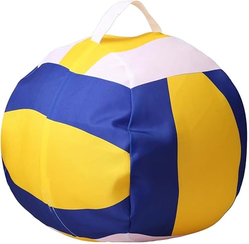 Miniatura 2 de LMYOVE Funda para puf de almacenamiento de animales de peluche (sin relleno, funda para silla de puf de voleibol para niños, para almacenamiento,