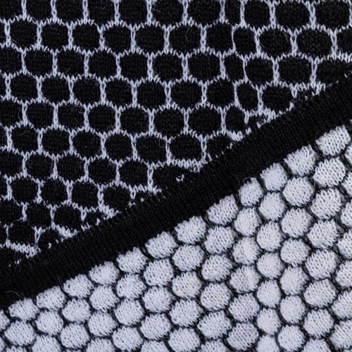 NOVICA Artisan Handmade 100% Alpaca Poncho Black White Patterned with Cowl Neck Wool Clothing Grey Peru Geometric Bohemian ' Honeycomb Matrix'3