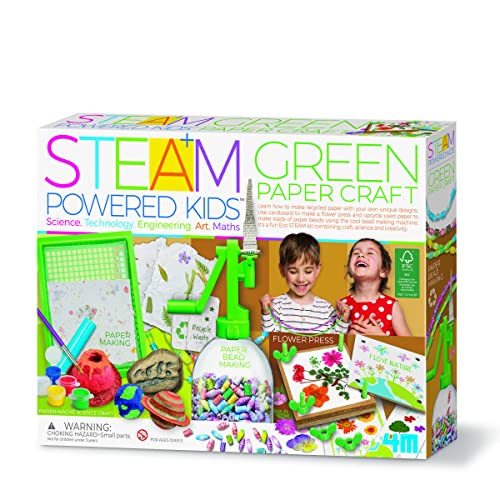4M Green Paper Craft | Steam Powered Kids | Kit Per Il Riciclaggio Di Carta | Kit Eco Steam - Artigianato, Scienza E Attività | 5+