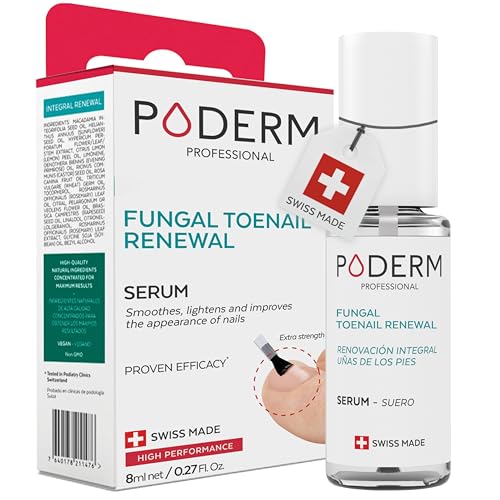 PODERM – 2 in 1 Toenail Integral Renewal – Restores Appearance of Discolored/Damaged Nails – Toe and Fingernail Repair – 100% Natural Ingredients and Vegan – Quick & Easy – Swiss Made