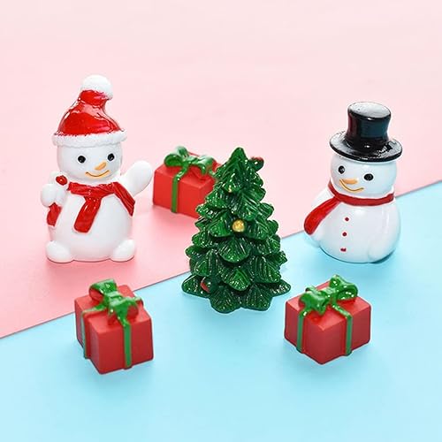 Miniatura 2 de Gadpiparty 10 figuras de muñeco de nieve de Navidad en miniatura, figuras de Navidad, mini muñecos de nieve de resina, micro adornos de paisaje para