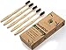 Sprmal Eco-Friendly Natural Bamboo Charcoal Toothbrush-Pack of 5,Individually Numbered,Zero Plastic Packaging,Biodegradable Organic Bamboo Handle and BPA Free Soft Nylon Bristles for Sensitive Gums