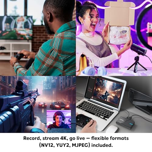 Image of AVerMedia Capture Card for Streaming, 4K60 HDR Passthrough​, 1080p60 Video Recording, Ultra-Low Latency Game Streaming for Switch 2, Xbox, PS5, PC on Twitch, OBS, Win11, Mac - StreamLine MINI+ GC311G2