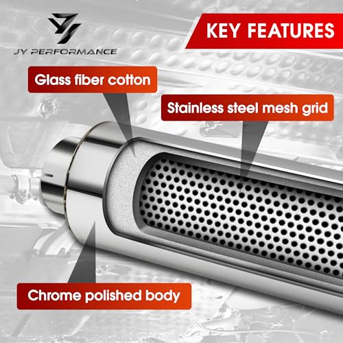 JY Performance 5 inch Muffler Diesel, Muffler 8" x 24" Body 30" Whole Length Straight Through Stainless Steel Welded On Resonator Muffler - Thumbnail 4