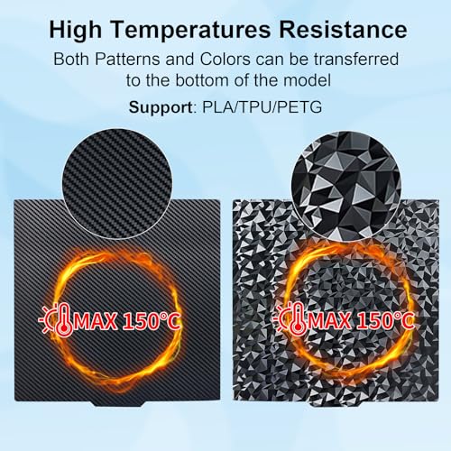 ideaformer double sided textured peo pet spring steel plate 310x310mmdiamond peocarbon fiber pet build plate for artillery sidewinder x1 x2 for creality cr-10 cr-10s for anet a8 plus for qidi plus 4