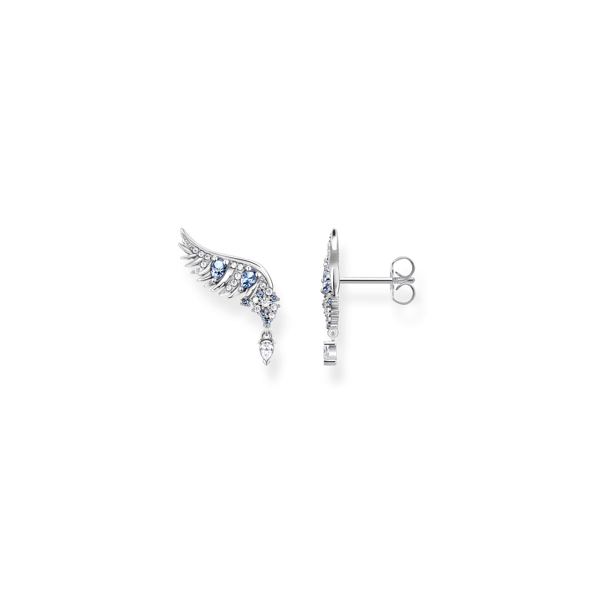 Orecchini Thomas Sabo In Argento 925 Con Zirconi Blu - Dimensioni 16x23 Mm, Chiusura A Incastro, Gioiello Elegante Per Donna