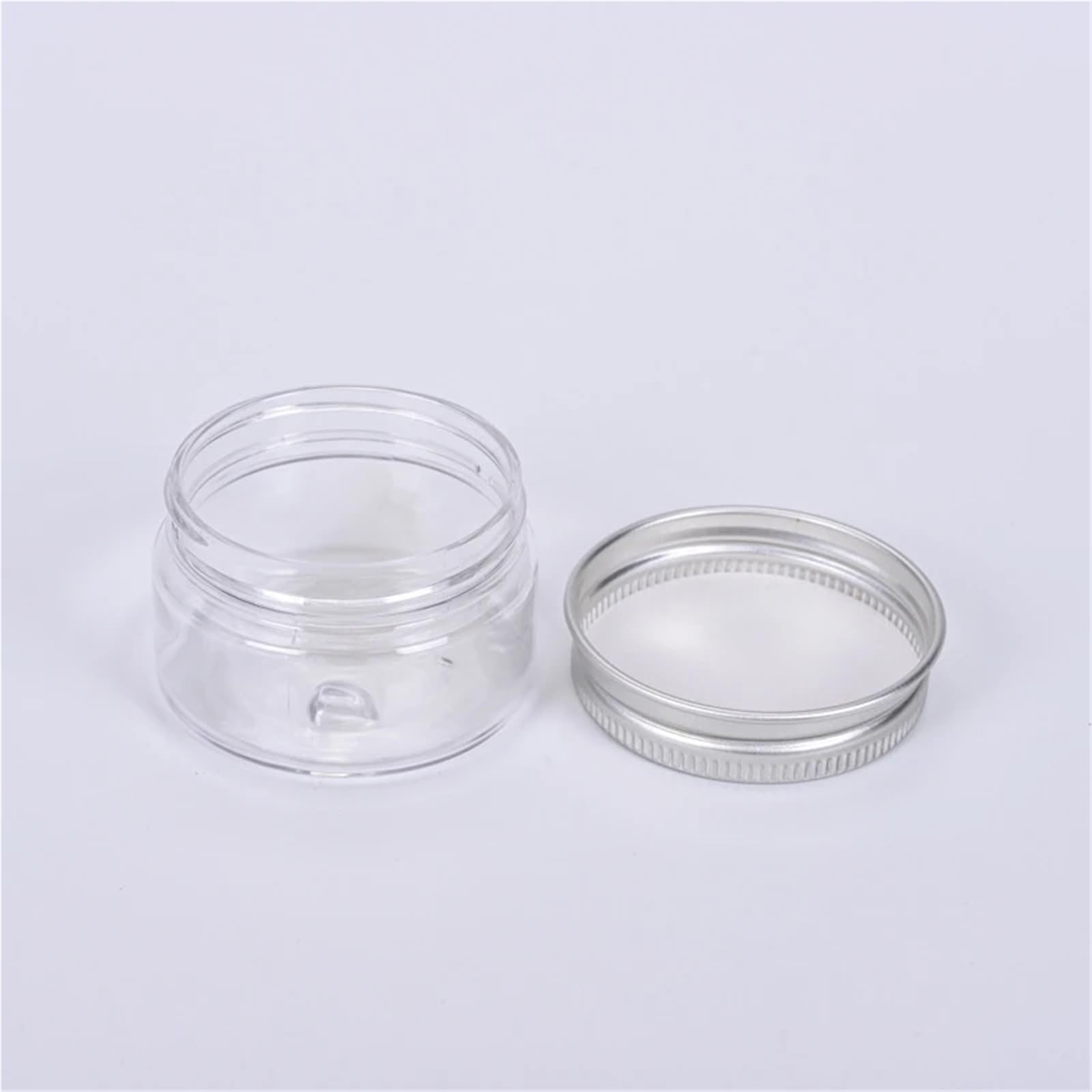Kosmetiktiegel 10Pcs 30ml 40ml 50ml 60ml Leere Creme Jar Mit Aluminium Kappe Kosmetische Behälter Kunststoff PET Make-up-Flasche Klare Dichtung Topf FüR Lotion, Lippenbalsam, Creme(30ml)
