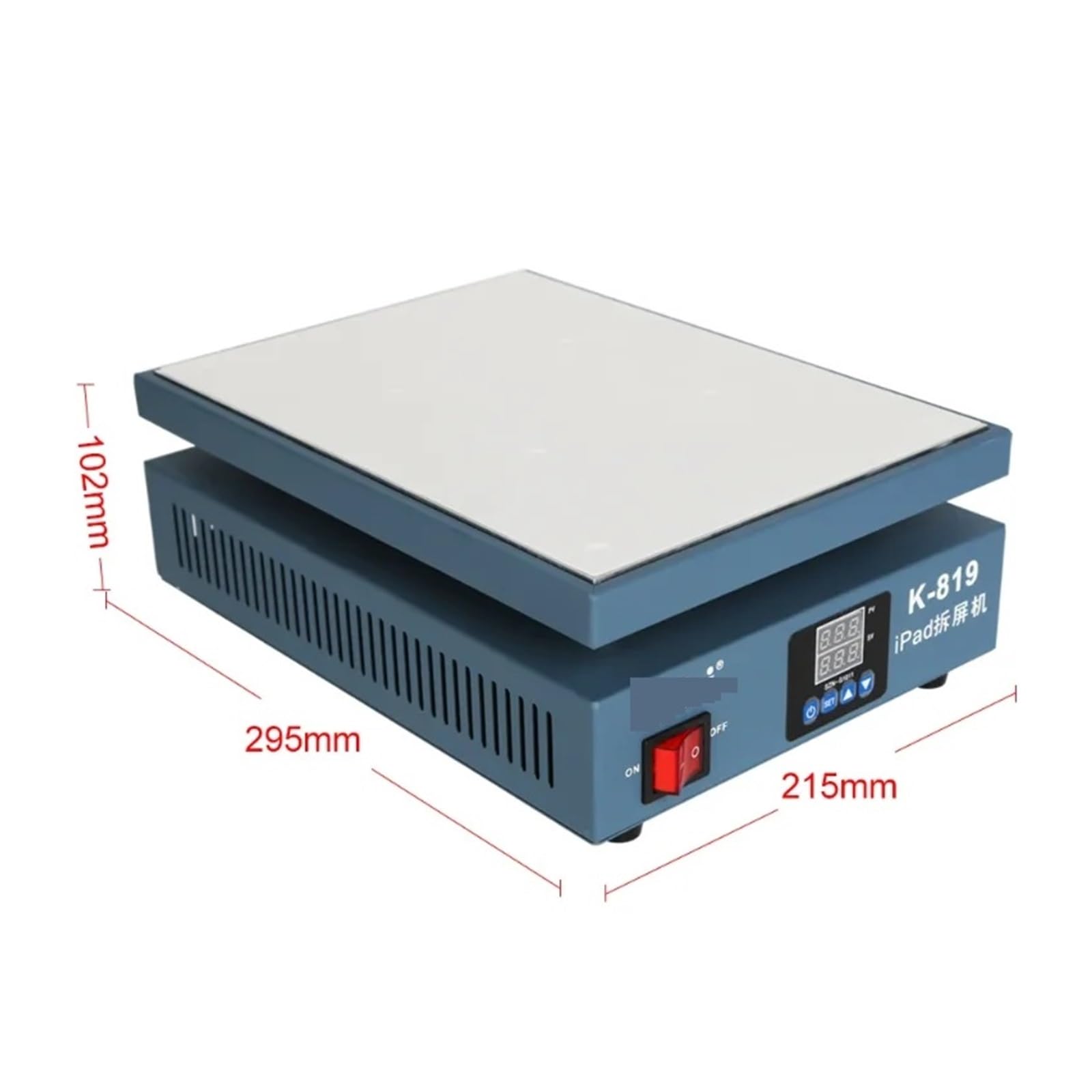K-819 12-calowy ekran LCD Platforma grzewcza Rozmiar 28 * 20 cm Stacja grzewcza do podkładki Ekran dotykowy LCD Maszyna do wstępnego podgrzewania separatora