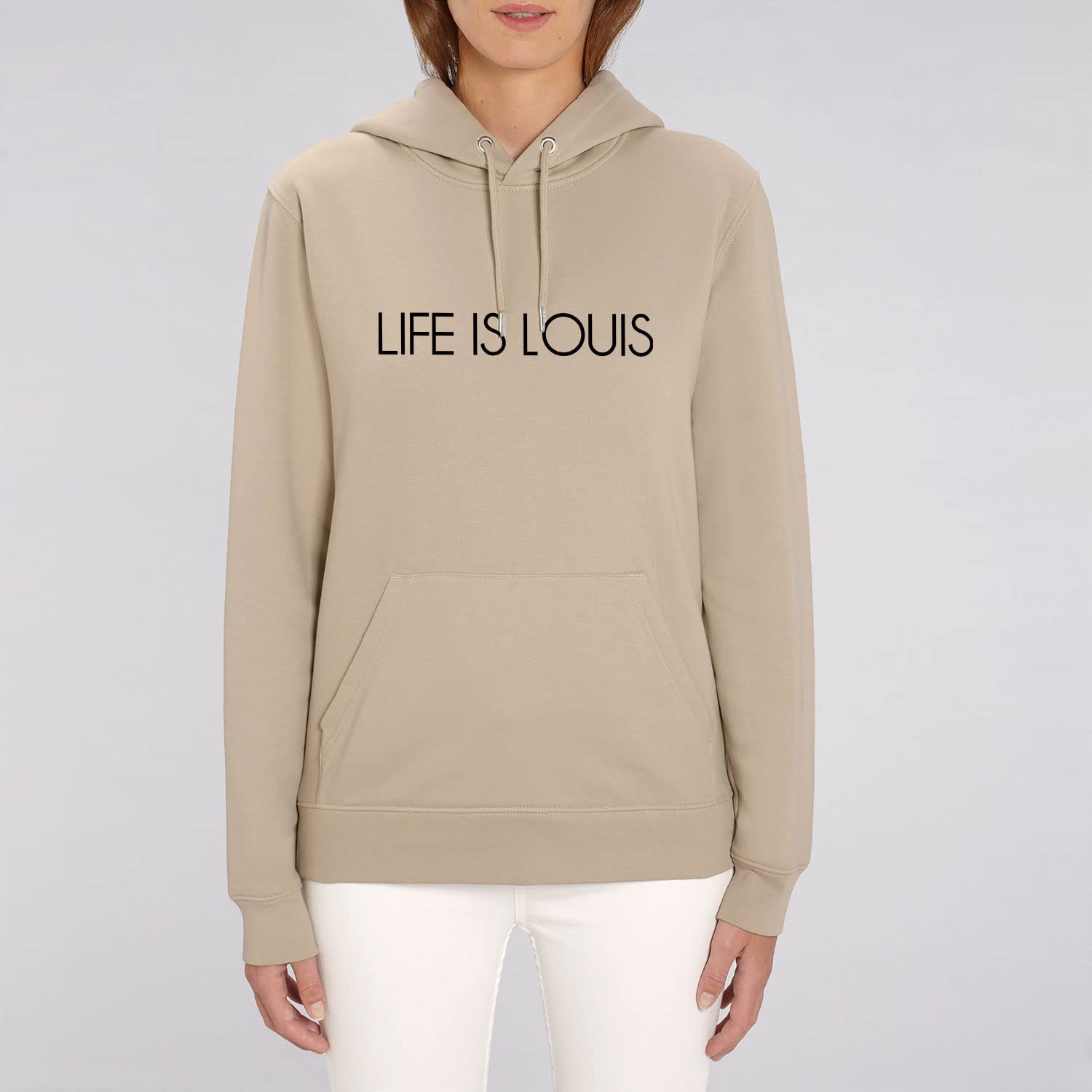 Damska bluza z kapturem Cruiser – Life is Louis – sportowy styl uliczny z długim rękawem bluza z kapturem z bawełny organicznej na jesień i zimę, Desert Dust, L