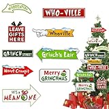 Grinch Christmas Decorations, 18Pcs Festive Holiday Tree Ornaments with Vibrant Designs, Perfect for Home Decor and Seasonal Parties - Image 1