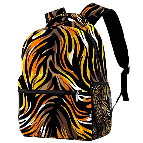 Sac à dos de voyage avec porte-bouteille et motifs tigrés pour l'école