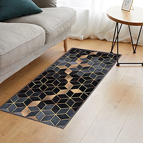 ELINHGO Tapis entrée intérieur antiderapant Anti-Taches Bordé Géométriques Paillasson pour Moderne Jeunes Chambre Hall Salon Cuisine Couloir Salle de Bain Color I 40x100cm Cover