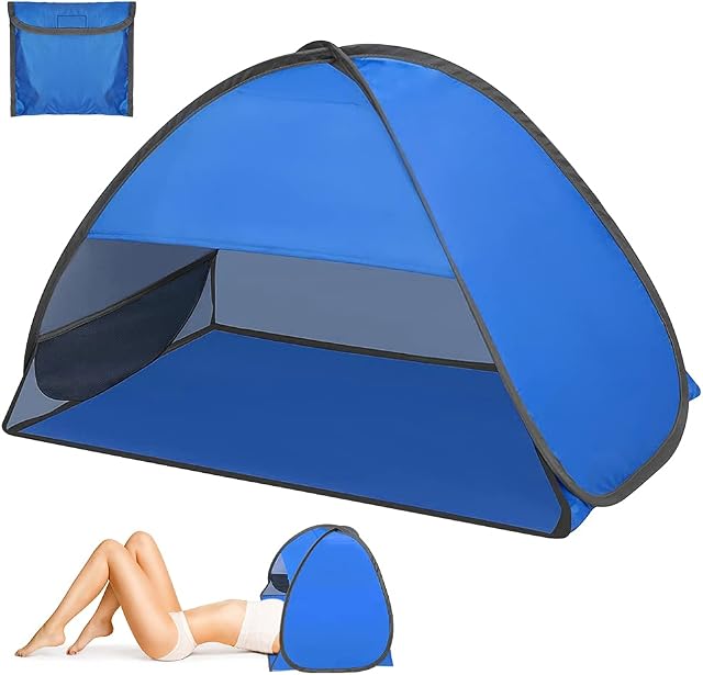 Beach Tent, zootop 27.5x19.7x17.7'' Pop Up Beach Tent for Personal with Phone Bracket & Storage Bag Portable Pop Up Beach Tent Sun Shelter Compact Beach Tent for Outdoors, Camping, Picnic, Beach
