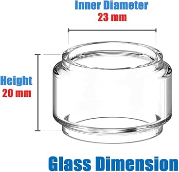 Vaportown 2X Spare Bubble Glass Tube for Horizon Sakerz Tank and Sakerz Master Transparent Fatboy Replacement Bulb Glass for Horizontech Sakerz Sub Ohm Tank