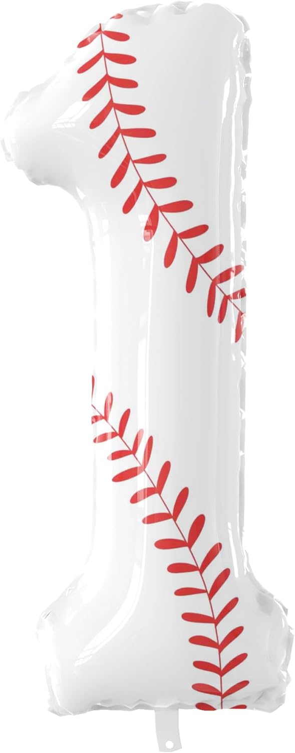 40 Inch Baseball Number Balloons Large Sports Themed Birthday Party Number Balloons Baseball Sports Events for Kids Birthday Party Decoration Supplies (Number 1)