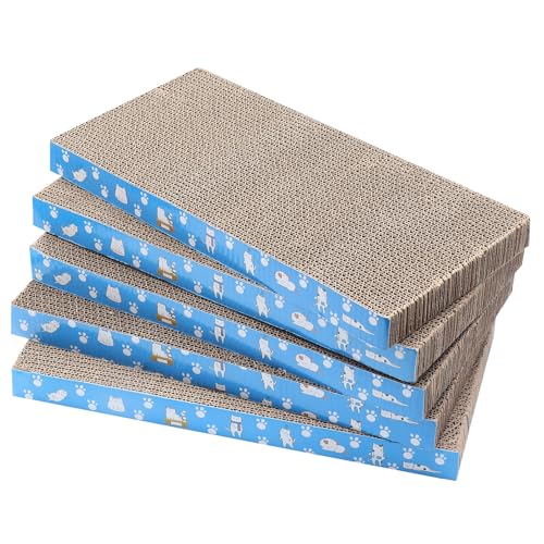 Image of 5 Packs in 1 Cat Scratch Pad, Cat Scratcher Cardboard,Reversible,Durable Recyclable Cardboard, Premium Scratch, Suitable for Cats to Rest, Grind Claws and Play