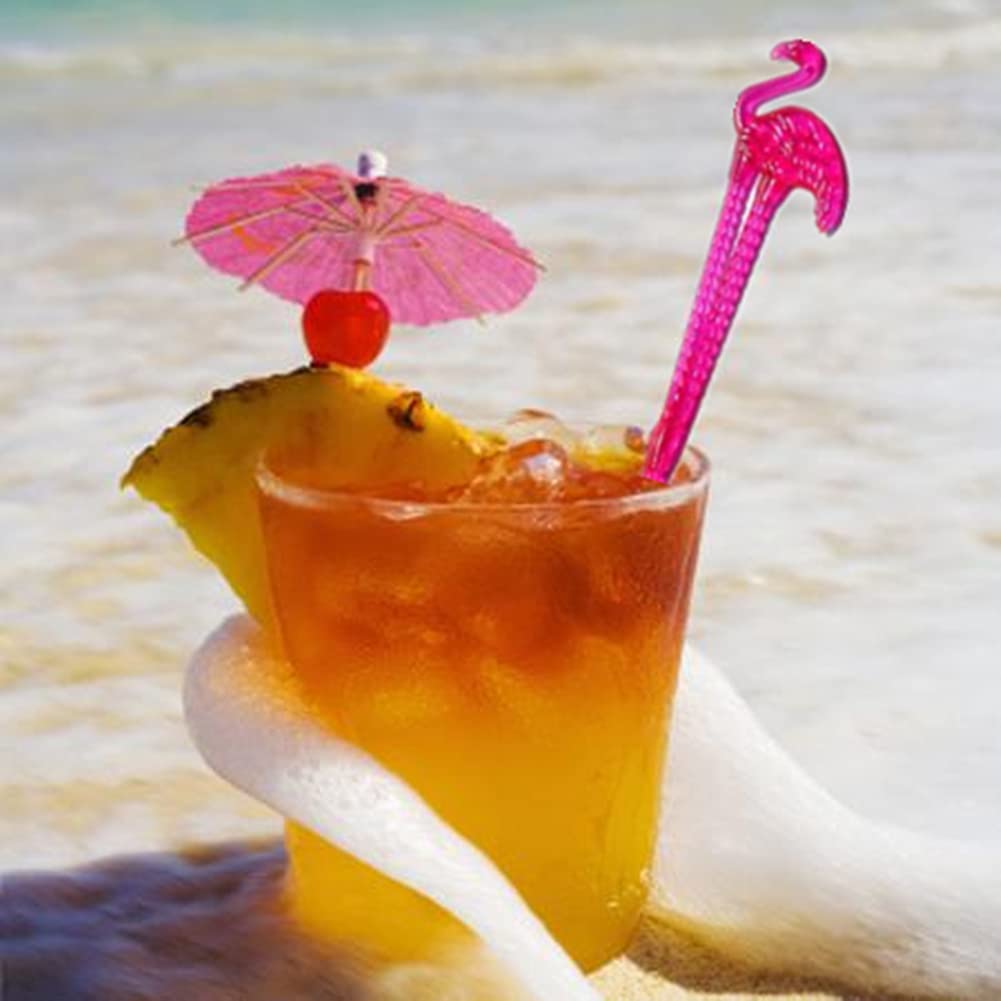 WANGCL 50 piezas de sombrillas de cóctel de color tropical, para decoración de bebidas, fiestas, bares, postres, actividades al aire libre