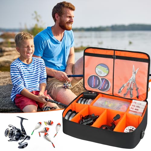MRINCA Fishing Reel Case for Spinning Reel,Spincast Reel,Baitcasting Reel,Fly Fishing Reel,Fishing Tackle Storage Bag with Shockproof Dividers for Fishing Gear,Case Only - Thumbnail 7