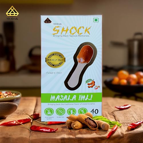Image of Shock Masala Imli Pack of 2 (240 Gm) | Tamarind & Jaggery Candy | Sweet & Sour Traditional Indian Tangy Candy - 80 Pieces