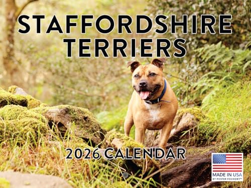 Staffordshire Terrier Calendar 2026 Monthly Wall Calender 12 Month| American Made In The USA