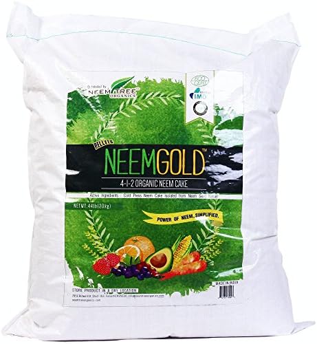 Neemtree Organics Neem Gold ( 4-1-2 ) Organic, Vegan Neem Seed Meal Fertilizer (44lb Pellet)
