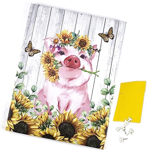 Hvest Pig Sunflower Wall Art thumb #7