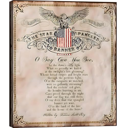 Image of Framed We The People Patriotic Wall Art, USA Flag Canvas Art Pictures, American Wall Decor, Made in USA Ready to Hang for Office Living Room Entryway