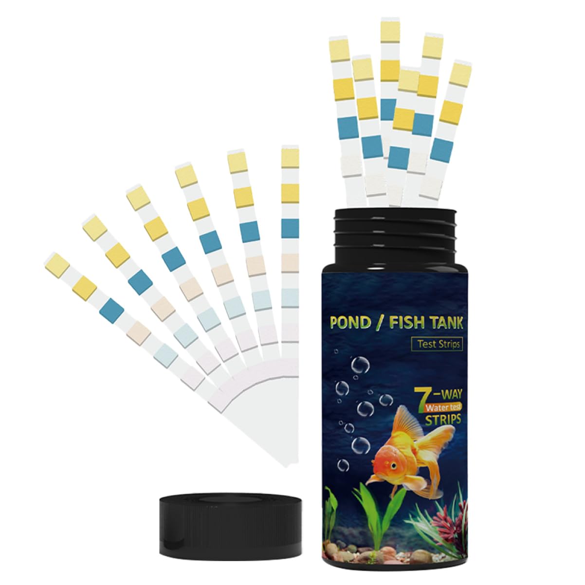 Zerodeko 4 Set Strisce Reattive per La qualità dell'Acqua Strips di Prova per L'acqua della Piscina Kit Pescare Strisce per Il Test dell'Acqua Strisce Reattive per Acquario PVC 50 Pezzi*4