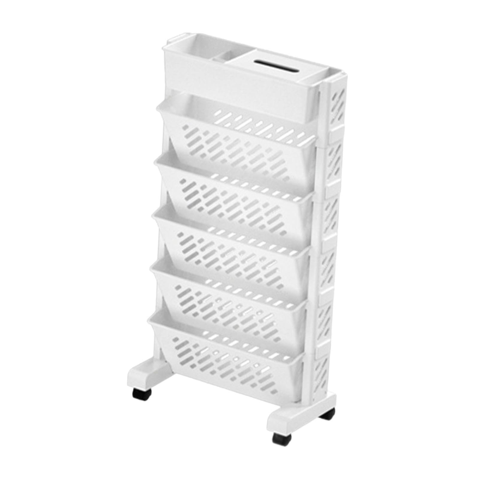 Sharplace Estantería Móvil para Libros, Soporte con Ruedas para Decoración, 6 capas