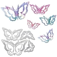 Mezrkuwr 4 Stück 3D-Schmetterling-Metall-Stanzformen, Frühlingsblumen-Schmetterlingsrahmen, Schablonen, DIY, dekoratives Prägen, Scrapbooking, Kartenherstellung