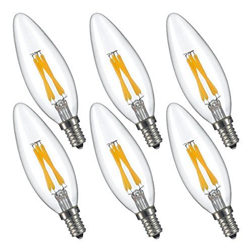LIGHTSTORY B10 3W LED Candelabra Bulb 40W Equivalent, E12 Base, 2700K, Non-dimmable, 6-Pack