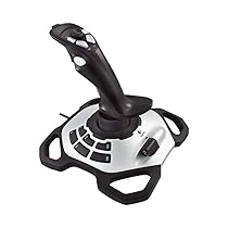 Logitech G Extreme 3D Pro Joystick, Controllo Timone a Rotazione, 12 Pulsanti Programmabili, Comando Hat Switch a 8 Direzioni, Base Stabile Robusta, Tiro Rapido, Connessione USB, PC – Nero, Argento