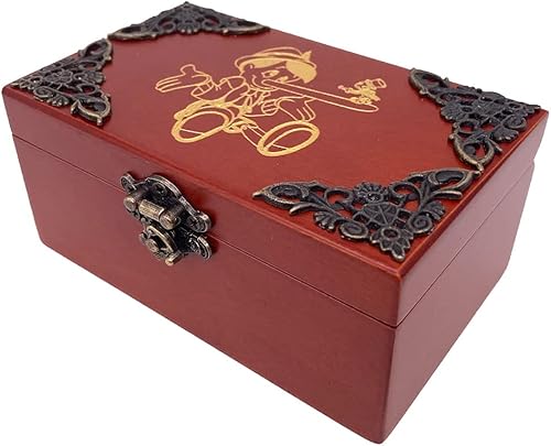 Miniatura 40 de Caja de música con espejo de madera tallada, caja de regalo para cumpleaños, aniversario, Navidad