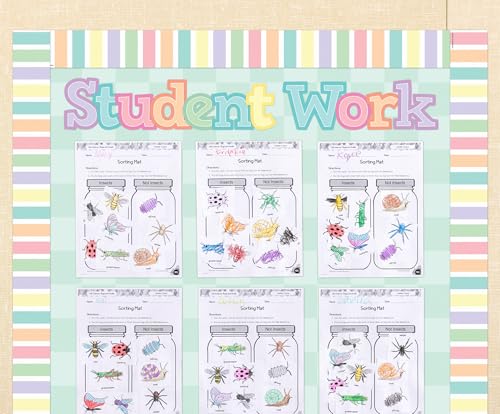 Teacher Created Resources Pastel Pop Stripes Straight Rolled Border Trim - 50ft - Decorate Bulletin Boards, Walls, Desks, Windows, Doors, Lockers, Schools, Classrooms, Homeschool & Offices by Teacher Created Resources - Used condition - Image 4