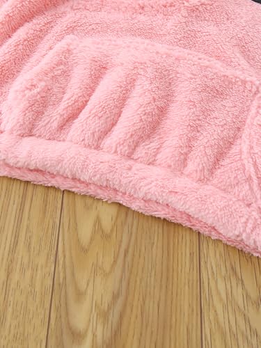 Image of Girls Sweatshirts Quarter-zip Sherpa Fleece Pullover Fuzzy Jacket | 3 Pack,Long Sleeve Half Zip Up Clothes,Soft Cozy Outerwear,Warm Fall Winter Clothing,Cute Kangaroo Pocket,Kids Teen 3-14Y