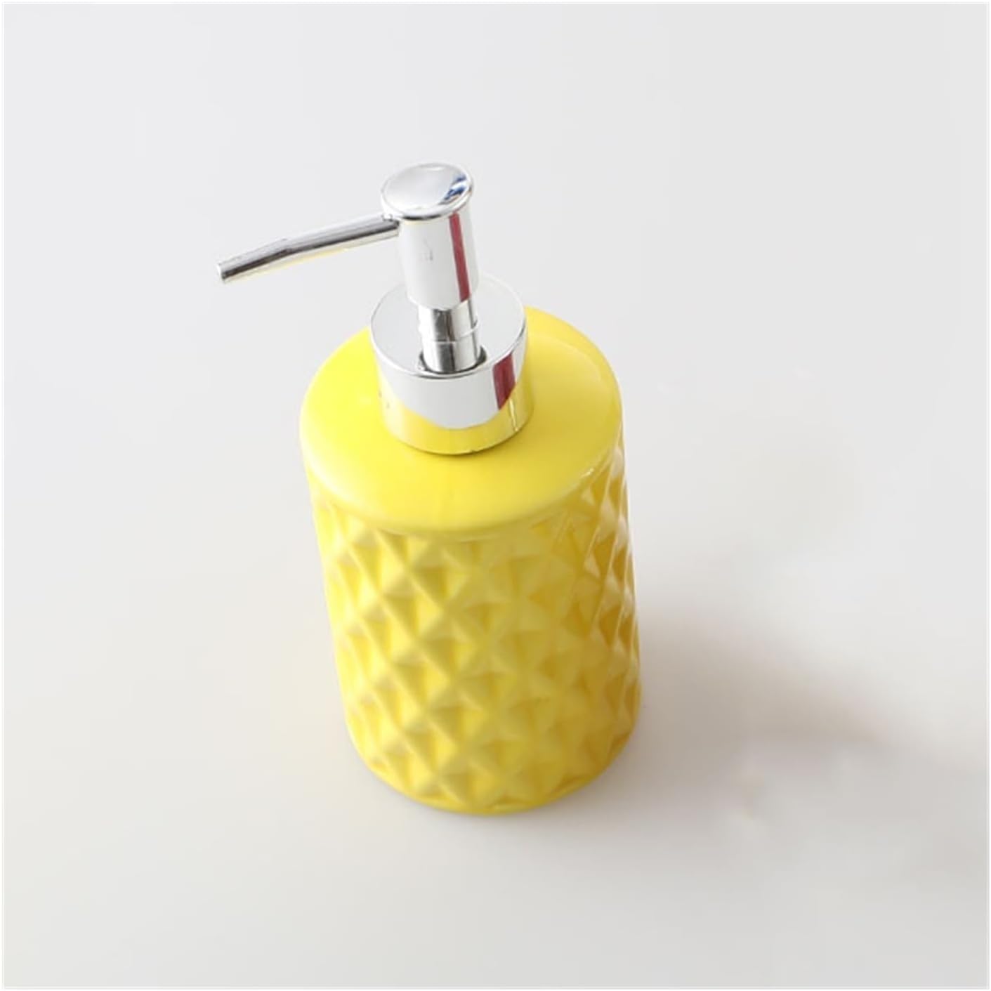 ソープディスペンサー ハンドソープディスペンサー イエローソープディスペンサー キッチン バスルーム用 セラミックソープボトル ポー