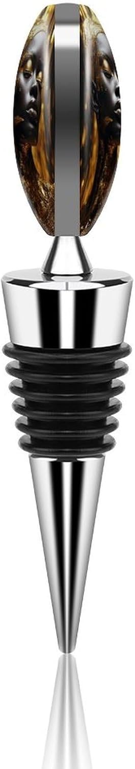 Zinc Alloy Wine Bottle Stoppers Reusable Jewelry for Black People Champagne Stoppers Funny Cute Wine Bottle Corks Stoppers with Silicone,Wine Accessories Gifts for Men Women image 5