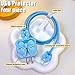 CameCosy Lovely Cable Protector for iPhone 18W/20W USB-C Charger with 3D Bow Tie Wave Design,Clear Soft Phone Charging Protective Case Data Line Cover Cute Cable Saver for iPhone Charger-Blue