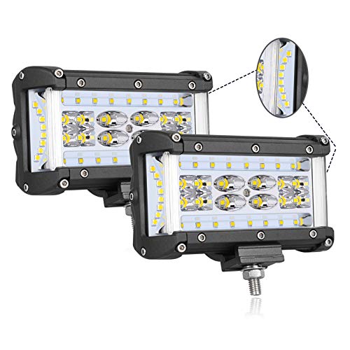 Dual Side Shooter LED Lights, Swatow Industries 2PCS 240W Osram 5 Inch LED Pod Lights Quad Row LED Fog Lights Off Road LED Cube Lights for Truck Tractor SUV ATV UTV Motorcycle Boat