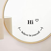 Mirror Decal, "Hi! Believe in Yourself" Inspirational Lettering Mirror Sticker Wall Stickers for Bethroom, Creative Inspirational DIY Mirror Decal decoration for Bathroom