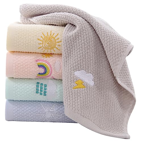 Healeved 5Pcs Cute Cotton Towel for Absorbent Hand and Face Towels Lightweight and Portable for Travel Soft and Multi Functional Washcloths