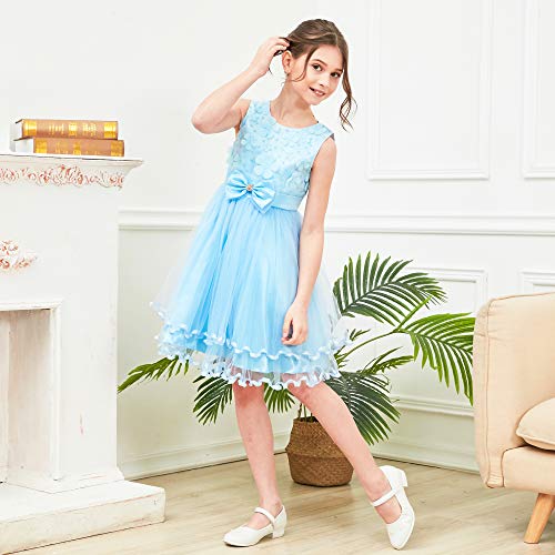 Image of Sunny Fashion Girls Dress Shinning Sequins Beige Tulle Layers Wedding Pageant