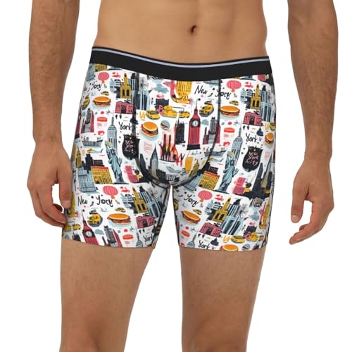 Mens Underwear, New York City Street Scene Print Boxers for Men, Soft Moisture-Wicking Breathable Boxer Briefs 5