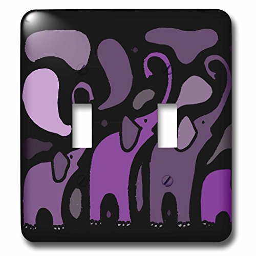 3dRose LLC. lsp_200506_2 Impresionante elefante morado abstracto Art Original - Interruptor de doble palanca, multicolor