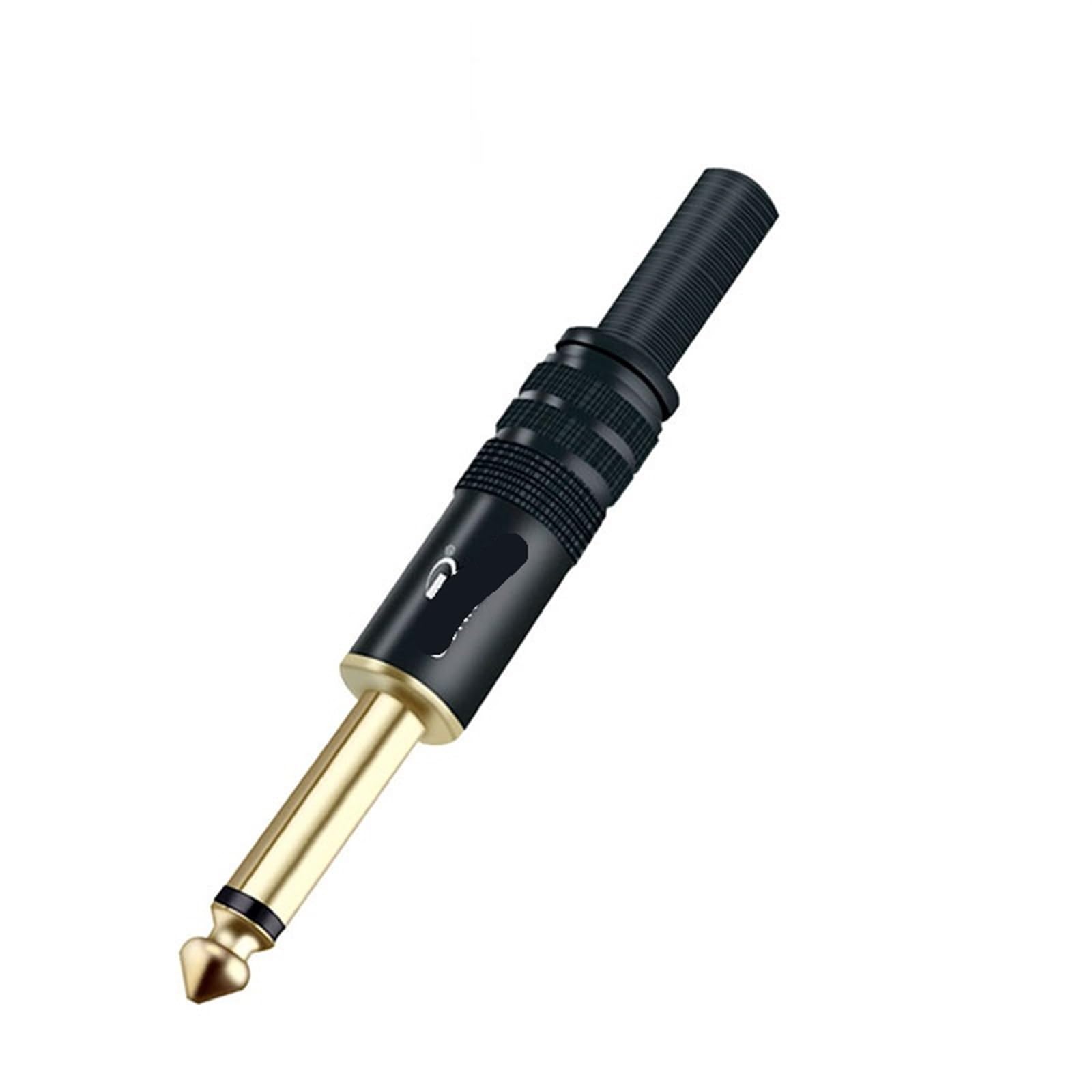 Conector de micrófono de electroforesis con clavija mono de 6.35 mm y aislamiento negro 1